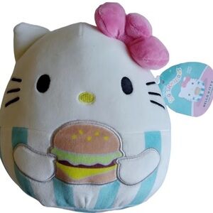 NWT 8” Hello Kitty Hamburger Sanrio Collectible Plush Kellytoy Squishmallow